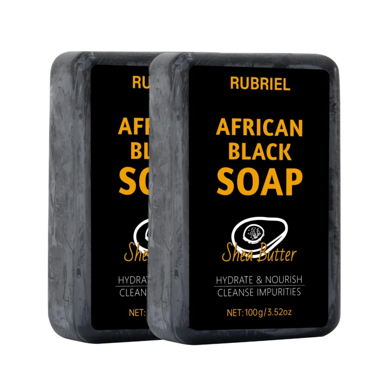 african-black-soap-charcoal-cleansing-bar-rubriel-sau-bm5wjzvs-1 African Black Soap Bar 100g Deep Cleansing Charcoal Face Wash for Blackheads & Acne with Shea Butter & Tea Tree Oil