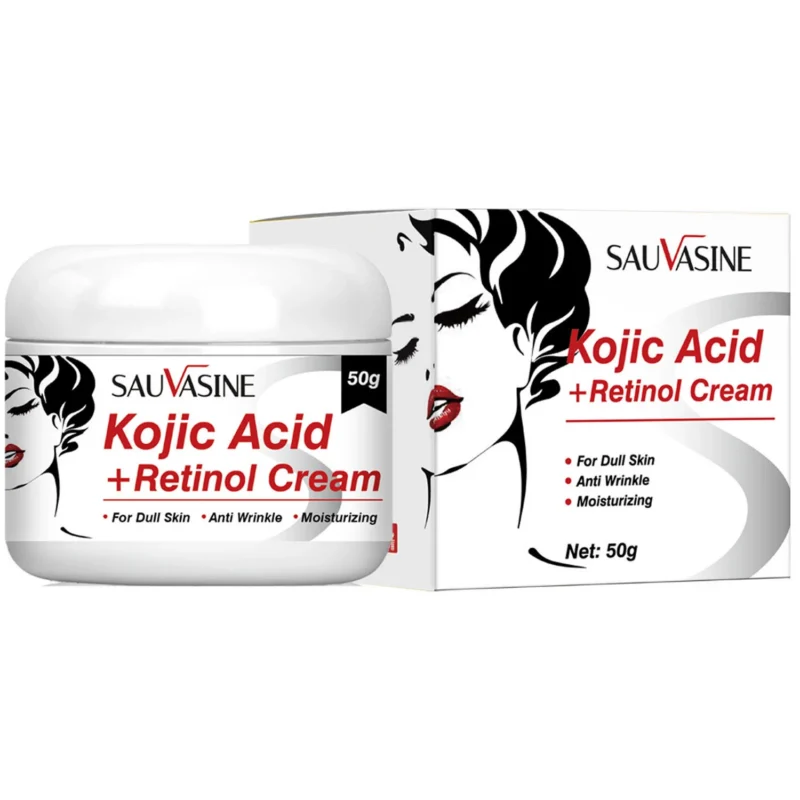 kojic-acid-retinol-face-cream-50g-sau-75r5eh7b-1 SAUVASINE Kojic Acid and Retinol Face Cream for brightening dark spots, reducing wrinkles and moisturizing dull skin.