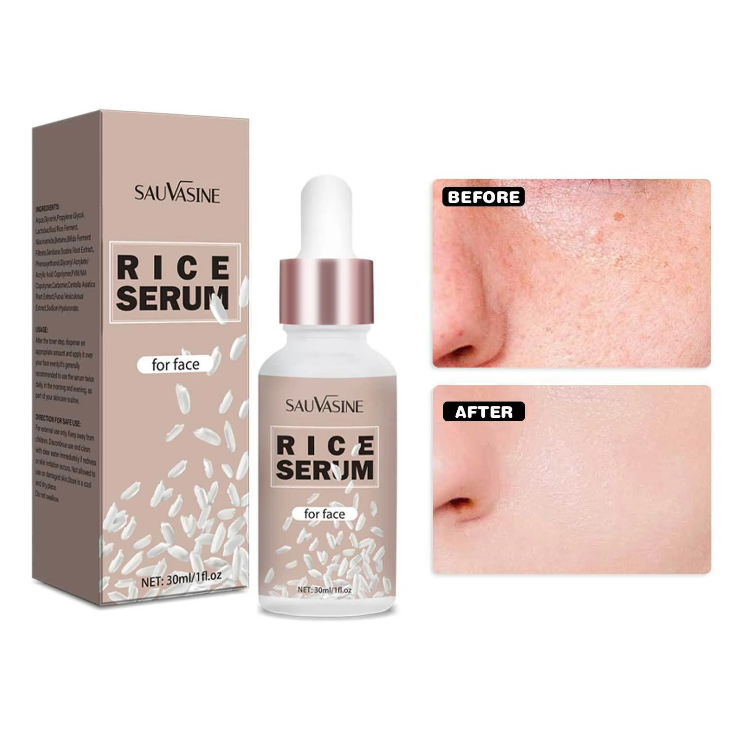 rice-serum-for-face-brightening-essence-30ml-sau-fausxw8c-desc-9 SAUVASINE Rice Serum for Face 30ml in a sleek bottle, ideal for brightening skin tone and deeply hydrating.