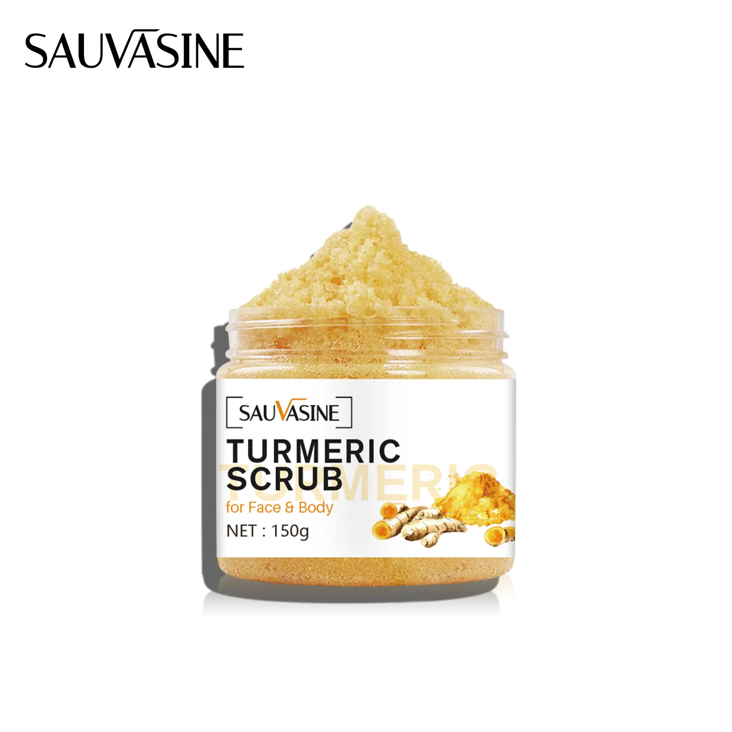 turmeric-body-scrub-150g-sau-qmejfhcn-desc-10 Turmeric Body Scrub 150g for deep pore cleansing, acne mark fading, and skin brightening for face and body.